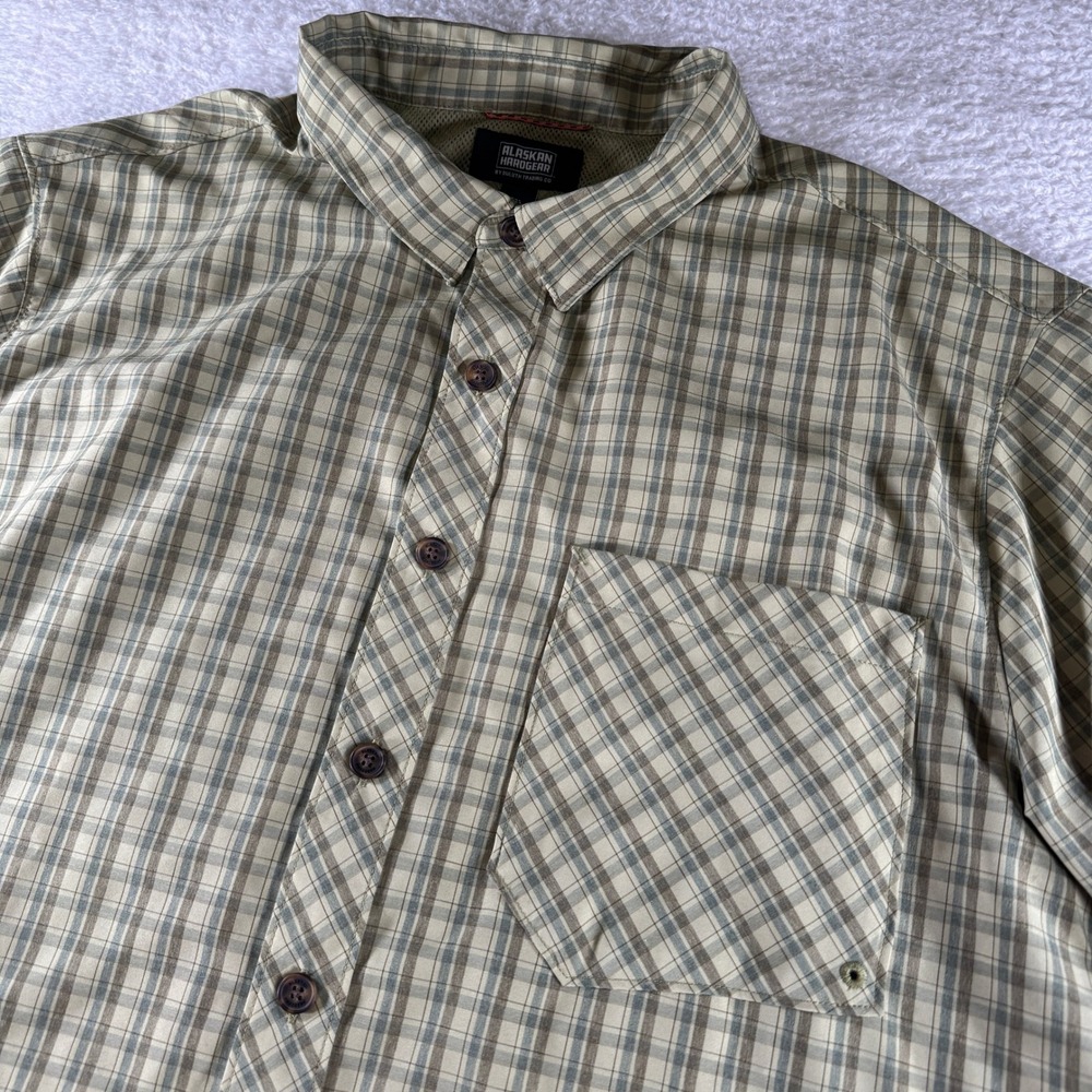 Duluth Alaskan Hardgear Shirt‎ 2XLT Tall Mens Button Green Plaid Untucked Short
